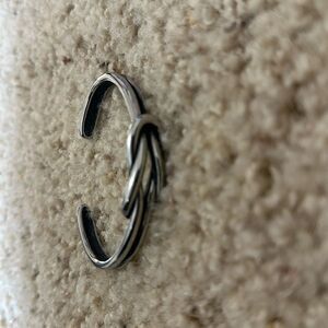 Silver Tone Knot Bangle Bracelet